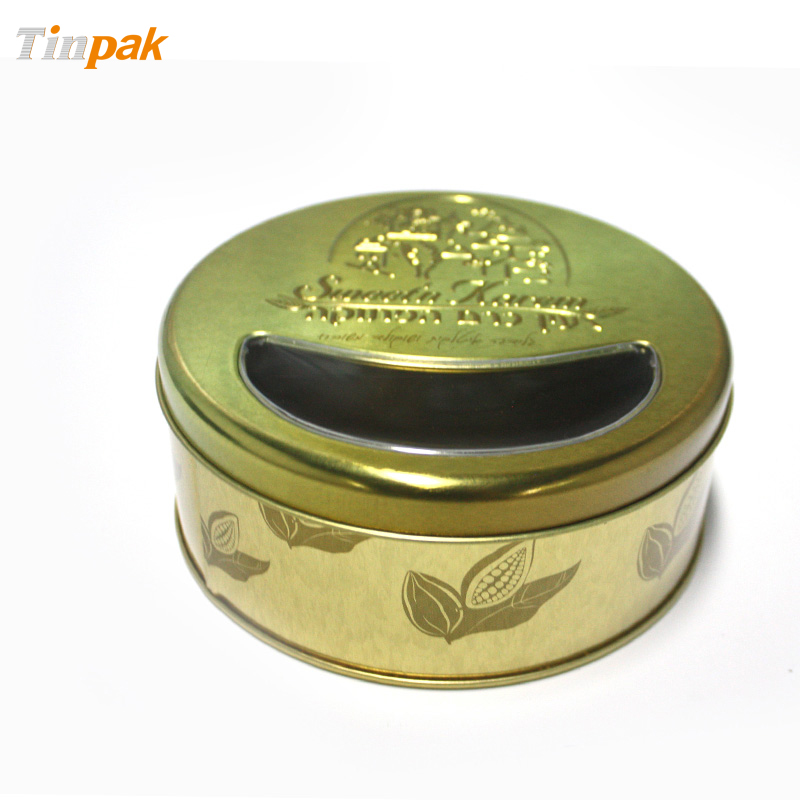round cookie tin boxes with clear lid